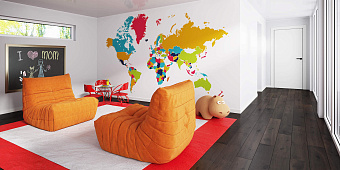 Диван в интерьере детской-2, Компактные диваны ДеФранс, кресла оранжевого цвета